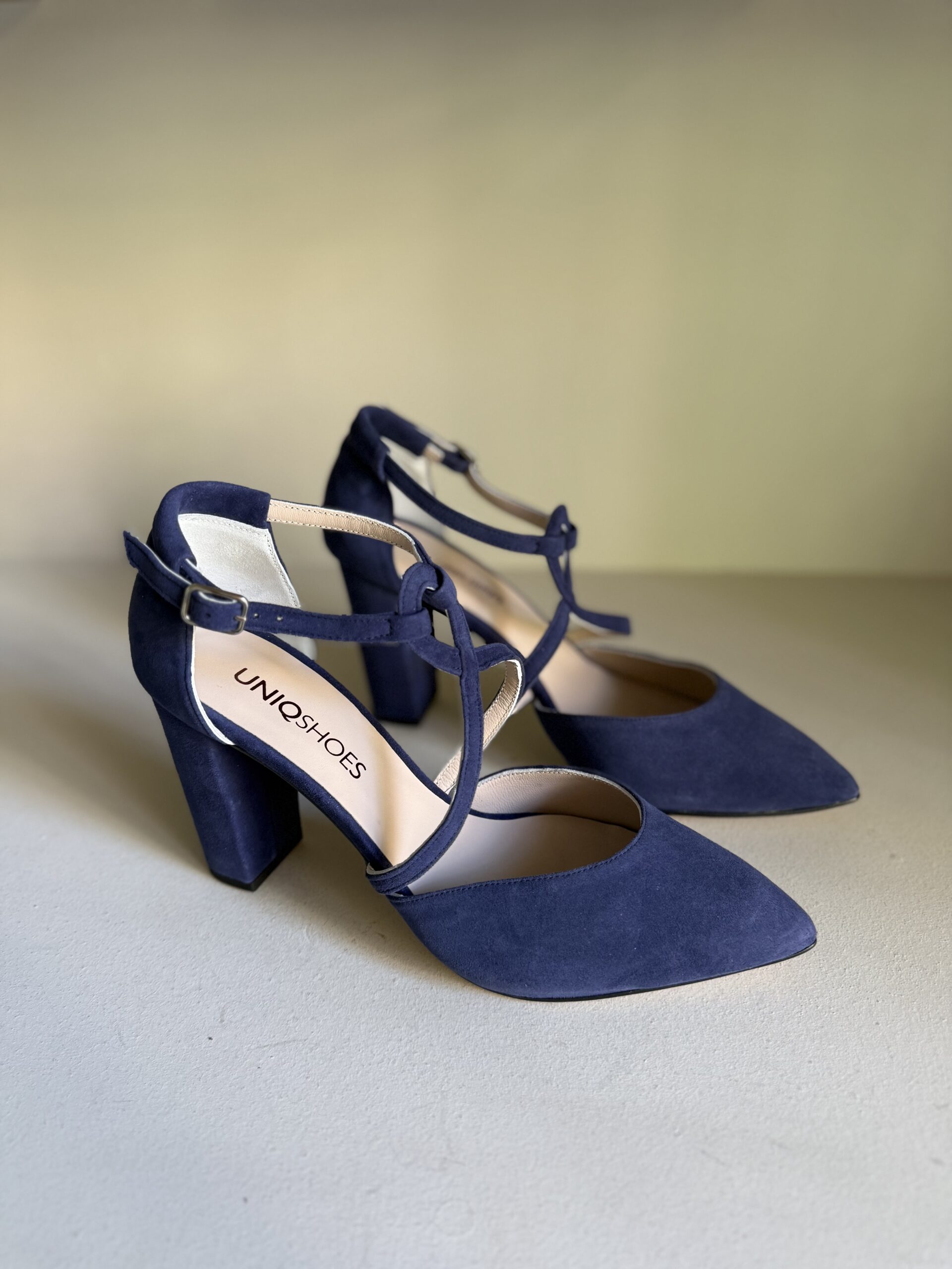 Zapato azul marino 9cm tacón ancho 3 Zapato azul marino 9cm tacón ancho