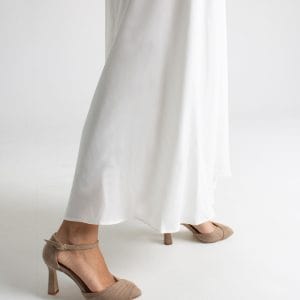 Uniqshoes 6 zapato de novia con tacón trompeta, tobillo alto con plataforma interna. Un cómodo zapato de salón